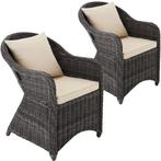 2 luxe wicker fauteuils met kussens - grijs, Tuin en Terras, Verzenden, Nieuw