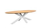 Suns Madre tuintafel matt white frame met ovaal teak blad, Tuin en Terras, Tuinsets en Loungesets, Ophalen of Verzenden, Nieuw