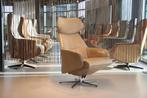 Design relaxfauteuil leer Gealux Arc 2005 met 2 motoren+accu, Ophalen of Verzenden, Nieuw, Leer, Modern, design