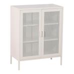 [en.casa] Vitrinekast Falköping 101,5x80x40 cm metaal wit