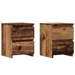 vidaXL Nachtkastjes 2 st 30x30x40 cm bewerkt hout oud, Huis en Inrichting, Verzenden, Nieuw, Hout