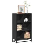 vidaXL Boekenkast 65,5x33x107,5 cm bewerkt hout zwart, Huis en Inrichting, Kasten | Boekenkasten, Verzenden, Nieuw, Overige houtsoorten