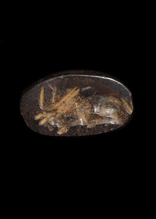 West-Aziatisch Donkerbruin hardsteen Stempelzegel met, Antiek en Kunst, Antiek | Overige Antiek