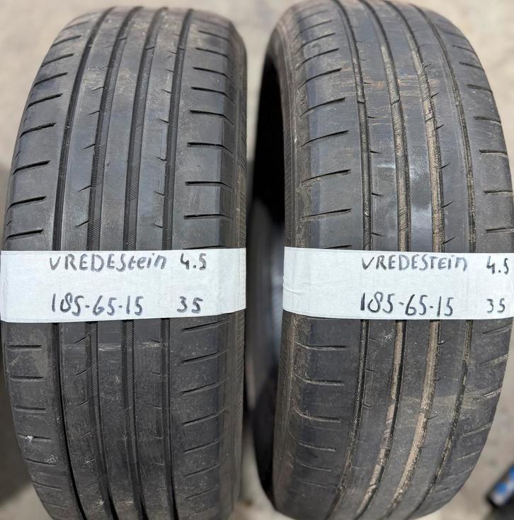 2x185-65-15 Vredestein Zomer 2x4.5mm €35 Per Band, Auto-onderdelen, Banden en Velgen, 15 inch, Zomerbanden, 185 mm, Personenwagen