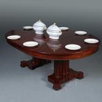 Ronde Biedermeier coulissentafel tot 12 max 14 personen verl, Antiek en Kunst, Ophalen of Verzenden