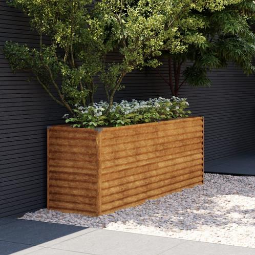 vidaXL Plantenbak verhoogd 196x50x69 cm cortenstaal, Tuin en Terras, Bloembakken en Plantenbakken, 100 cm of meer, Nieuw, Metaal