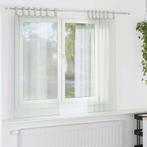 vidaXL Gordijnen voile met lussen 2 st 140x175 cm lichtgrijs, Verzenden, Nieuw, Grijs