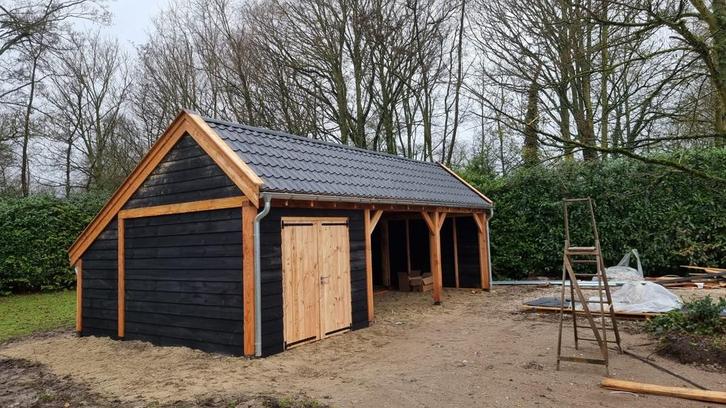 Douglas Drentse kapschuur met schuur 900x500cm Zandberg, Tuin en Terras, Tuinhuizen, Ophalen of Verzenden