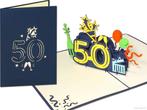 Verjaardag Jubileum 50 jaar Felicitatie pop-up wenskaart, Diversen, Wenskaarten, Verzenden, Nieuw