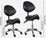 Ergonomische Zadelstoel met Rugleuning en Wielen, Verzenden, Nieuw