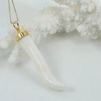Koraal - Zilver - Ketting met hanger - Hoorn in wit koraal