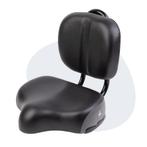 Voltano Fietszadel Met Rugsteun / Rugleuning - Zwart / Grijs, Verzenden, Nieuw