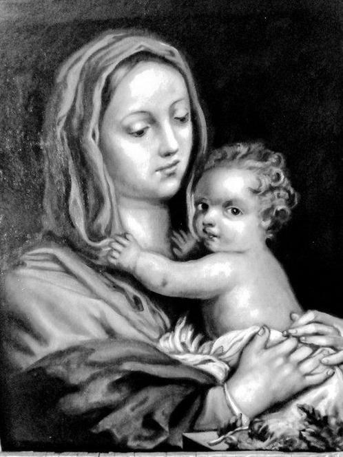 Italian School (XX), Da Jacopo Amigoni - La vergine con il, Antiek en Kunst, Kunst | Schilderijen | Klassiek
