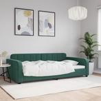vidaXL Slaapbank 100x200 cm fluweel donkergroen, Huis en Inrichting, Slaapkamer | Bedden, 100 cm, Eenpersoons, Verzenden, Nieuw