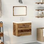 vidaXL Waskast met wastafel met lade 2 pcs Oud hout 60 x, Verzenden, Nieuw