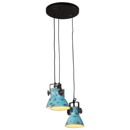 vidaXL Hanglamp 25 W E27 30x30x100 cm verweerd blauw, Huis en Inrichting, Lampen | Overige, Nieuw, Verzenden