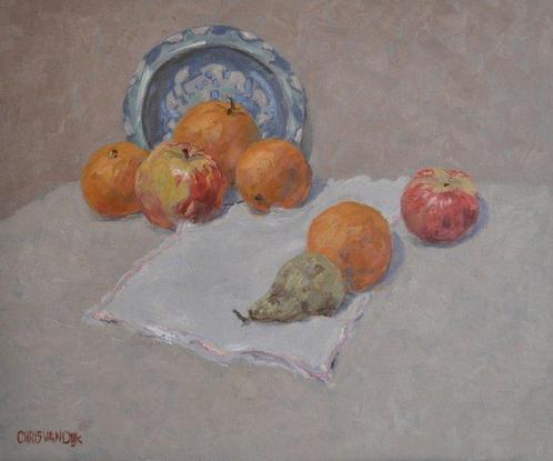 Chris van Dijk (1952) - Impressionist  Quatre oranges, deux, Antiek en Kunst, Kunst | Schilderijen | Klassiek