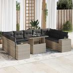 vidaXL 10-delige Loungeset met kussens poly rattan, Tuin en Terras, Verzenden, Nieuw, Rotan, Loungeset