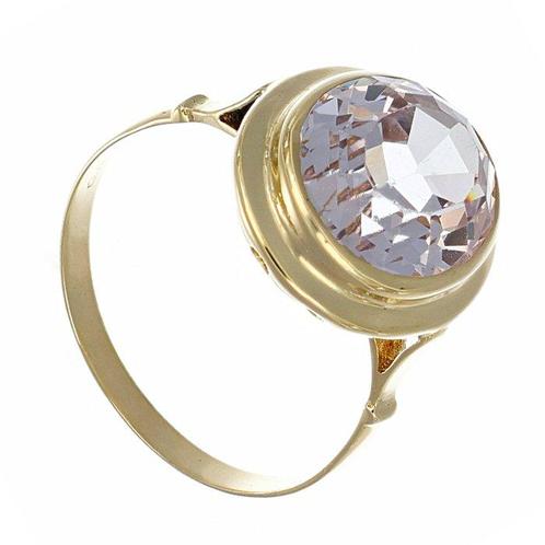 Ring - 18 karaat Geel goud, Bergkristal 5,50 Ct, Sieraden, Tassen en Uiterlijk, Ringen