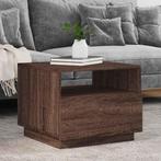 vidaXL Salontafel met LED-verlichting 50x49x40 cm bruin, Huis en Inrichting, Tafels | Salontafels, Verzenden, Nieuw, Overige houtsoorten