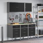 vidaXL 8-delige Werkbankset staal zwart, Doe-het-zelf en Verbouw, Werkbanken, Verzenden, Nieuw