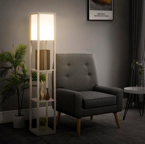 Boekenkast met Ingebouwde Lamp – 3 Planken – Zwart of Wit, Huis en Inrichting, Kasten | Boekenkasten, Nieuw, Verzenden