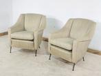 Fauteuil - Hout, Messing, Textiel - Paar fauteuils, Antiek en Kunst