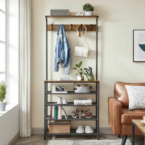 Hoppa! HSR408B01 Kapstok Bruin-Zwart van €89 voor €63, Huis en Inrichting, Woonaccessoires | Kapstokken, Nieuw, Ophalen of Verzenden