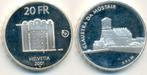 20 Franken Kloster Muestair Probe 2001 Schweiz:, Postzegels en Munten, Munten | Europa | Niet-Euromunten, Verzenden
