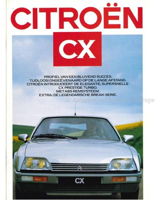 1986 CITROËN CX BROCHURE NEDERLANDS, Boeken, Auto's | Folders en Tijdschriften
