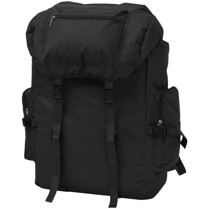 vidaXL Rugzak legerstijl 65 L zwart, Sieraden, Tassen en Uiterlijk, Tassen | Rugtassen, Nieuw, Verzenden