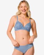 HEMA Dames brazilian micro met kant blauw, Blauw, Verzenden