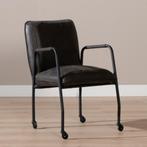 40% Korting: Eetkamerstoel met wieltjes Mila eco-leer, Huis en Inrichting, Stoelen, Ophalen, Leer, Zo goed als nieuw, Grijs