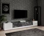 TV-Meubel - Wit - Betonlook - 240x41x35cm - TV kast - Kast, Huis en Inrichting, Kasten | Televisiemeubels, Nieuw, Overige materialen