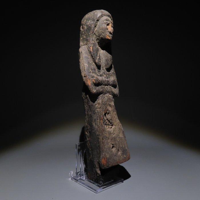 Oud-Egyptisch Hout Shabti. Nieuw Koninkrijk, ca. 1100 v.Chr., Verzamelen, Mineralen en Fossielen