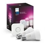 Philips Hue starterkit - wit en gekleurd licht - 2 x 9W - E2, Verzenden, Nieuw