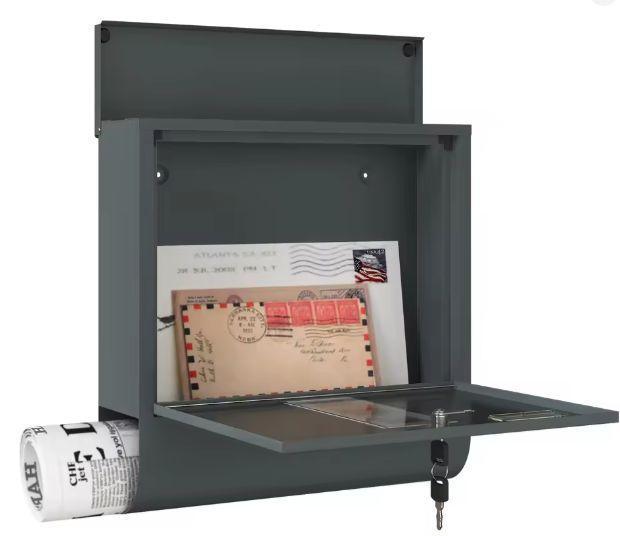 Hangende Metalen Brievenbus met Naamplaat &amp; Krantenhuder, Tuin en Terras, Brievenbussen, Nieuw, Verzenden