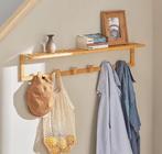 Bamboe wandkapstok met 6 haken, Kleding | Dames, Verzenden, Nieuw
