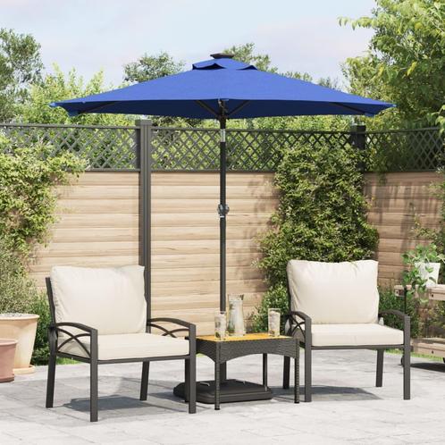 vidaXL Parasol met LEDs en stalen paal 225x225x212 cm, Tuin en Terras, Parasols, Nieuw, 2 tot 3 meter, Verzenden