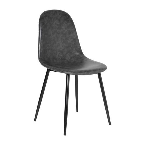 Eetkamerstoel Ivy kunstleer - antraciet - 88x53x44 cm, Huis en Inrichting, Stoelen, Verzenden
