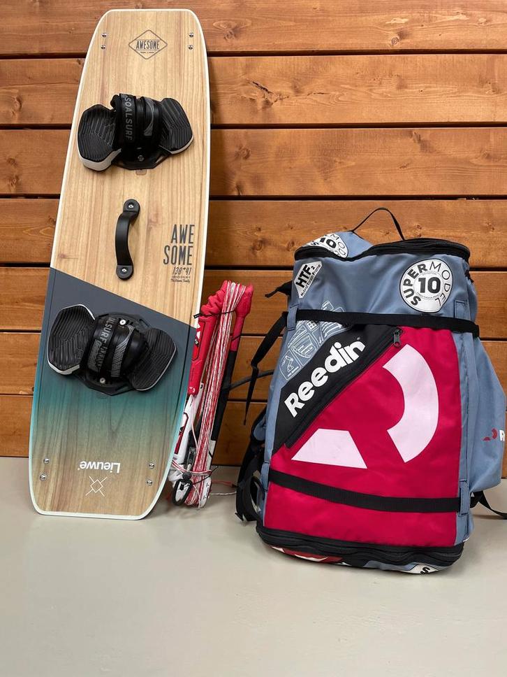 Complete Kitesurf Set Beginner – Reedin Kite + Lieuwe Board, Watersport en Boten, Kitesurfen, 10 m², Twintip, Gebruikt, Kitesurf-set