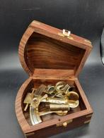 Sextant - Messing, Hout - with Luxury Box