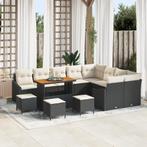 vidaXL 13-delige Tuin Sofa Set met Kussens Zwart Poly Rieten, Verzenden, Nieuw, Rotan