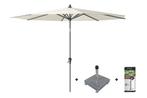 Platinum Riva stokparasol 3 m. rond - Ecru met voet en hoes, Tuin en Terras, Parasols, Nieuw, Parasolvoet, Verzenden, Kantelbaar