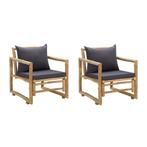 vidaXL Tuinstoelen met kussens 2 st bamboe, Tuin en Terras, Tuinstoelen, Verzenden, Nieuw, Hout