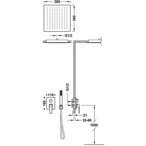 Regendoucheset Inbouw Tres Slim Exclusive Met Plafonddouche, Doe-het-zelf en Verbouw, Sanitair, Ophalen of Verzenden