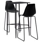 vidaXL 3-delige Barset kunststof zwart, Huis en Inrichting, Complete eetkamers, Verzenden, Nieuw