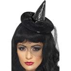 Mini heksen hoed op hoofdband zwart - Heksen hoeden, Nieuw, Verzenden