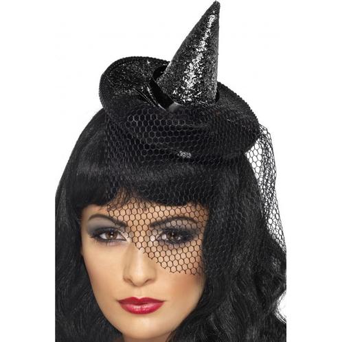 Mini heksen hoed op hoofdband zwart - Heksen hoeden, Hobby en Vrije tijd, Feestartikelen, Verzenden
