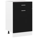vidaXL Onderkast met lade Lyon 50x46x81,5 cm bewerkt hout, Huis en Inrichting, Verzenden, Nieuw, Zwart